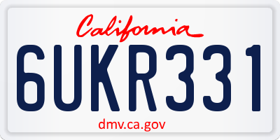 CA license plate 6UKR331