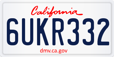 CA license plate 6UKR332