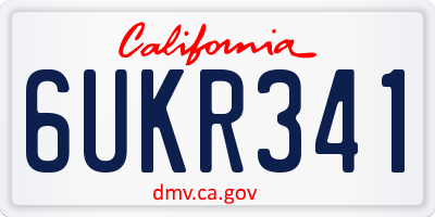 CA license plate 6UKR341