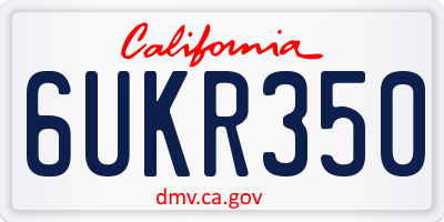 CA license plate 6UKR350