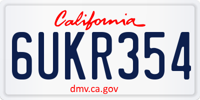 CA license plate 6UKR354