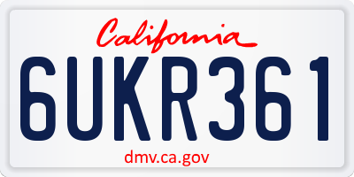 CA license plate 6UKR361
