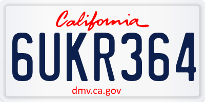 CA license plate 6UKR364