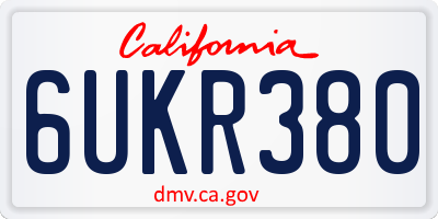 CA license plate 6UKR380