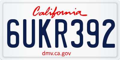 CA license plate 6UKR392