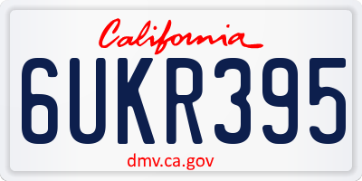 CA license plate 6UKR395