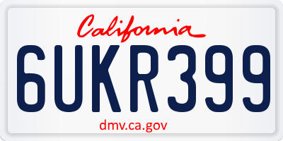 CA license plate 6UKR399
