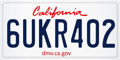CA license plate 6UKR402