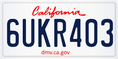 CA license plate 6UKR403
