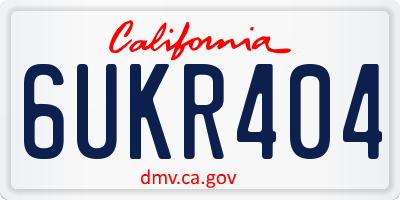CA license plate 6UKR404