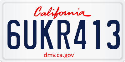 CA license plate 6UKR413