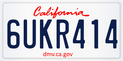 CA license plate 6UKR414