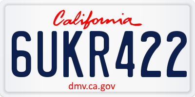 CA license plate 6UKR422