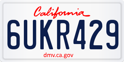 CA license plate 6UKR429