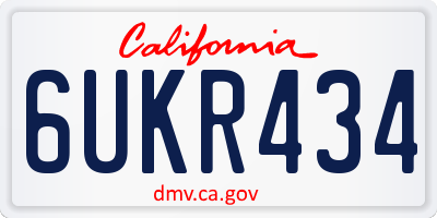 CA license plate 6UKR434