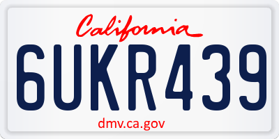 CA license plate 6UKR439