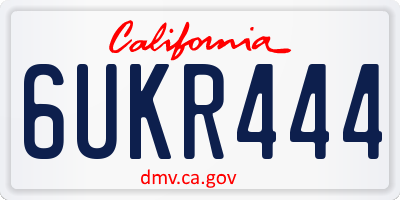 CA license plate 6UKR444