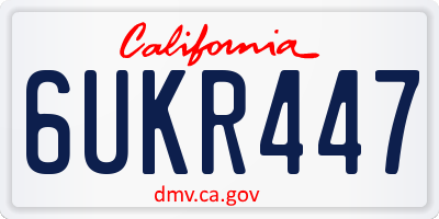 CA license plate 6UKR447