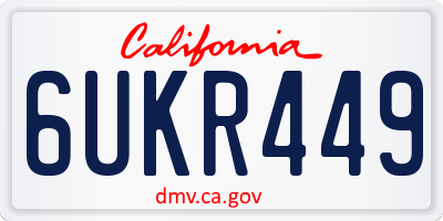 CA license plate 6UKR449