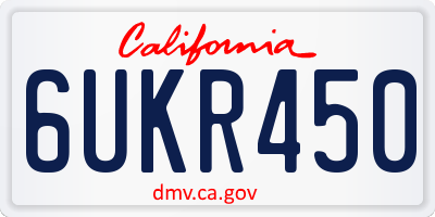 CA license plate 6UKR450