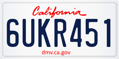 CA license plate 6UKR451