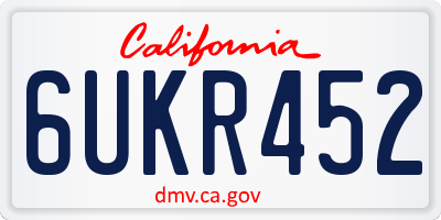 CA license plate 6UKR452