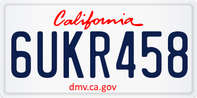 CA license plate 6UKR458