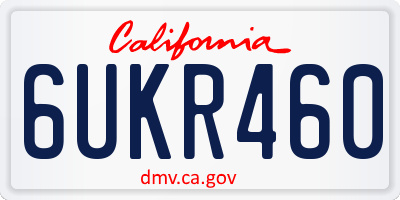 CA license plate 6UKR460