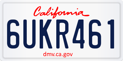 CA license plate 6UKR461