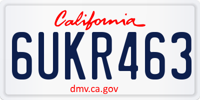 CA license plate 6UKR463