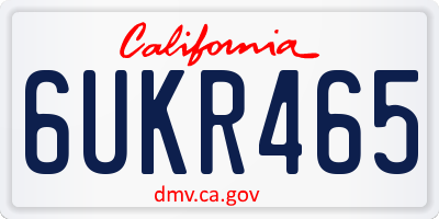 CA license plate 6UKR465