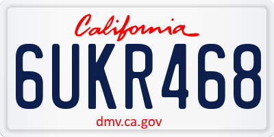 CA license plate 6UKR468