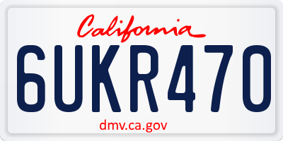 CA license plate 6UKR470