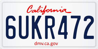 CA license plate 6UKR472