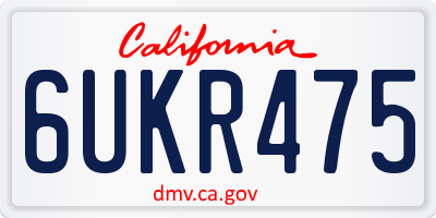CA license plate 6UKR475