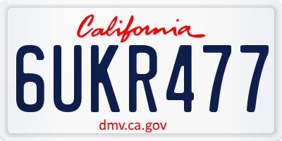 CA license plate 6UKR477