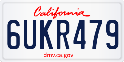 CA license plate 6UKR479