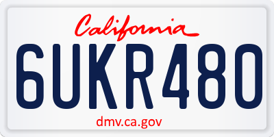 CA license plate 6UKR480