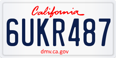 CA license plate 6UKR487