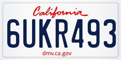 CA license plate 6UKR493