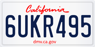 CA license plate 6UKR495