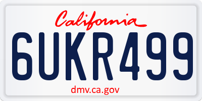 CA license plate 6UKR499