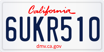 CA license plate 6UKR510