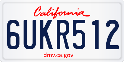 CA license plate 6UKR512