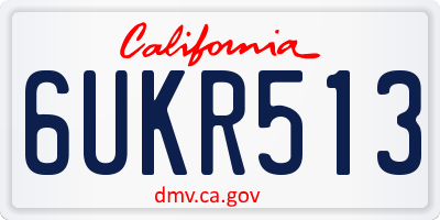 CA license plate 6UKR513