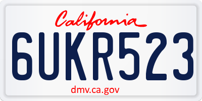 CA license plate 6UKR523