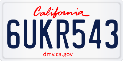 CA license plate 6UKR543