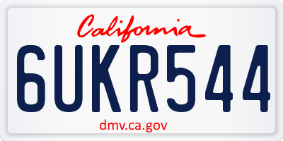 CA license plate 6UKR544