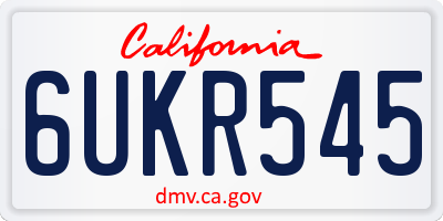 CA license plate 6UKR545