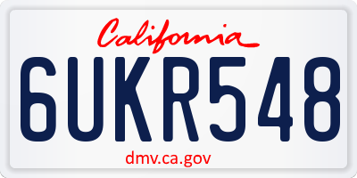 CA license plate 6UKR548
